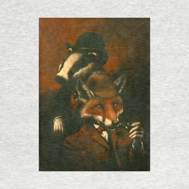 Fox And Badger Holmes And Watson by mictomart